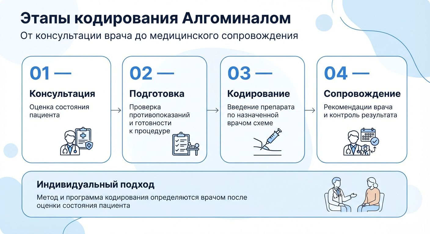 Кодирование препаратом «Алгоминал» в Сукко инфографика